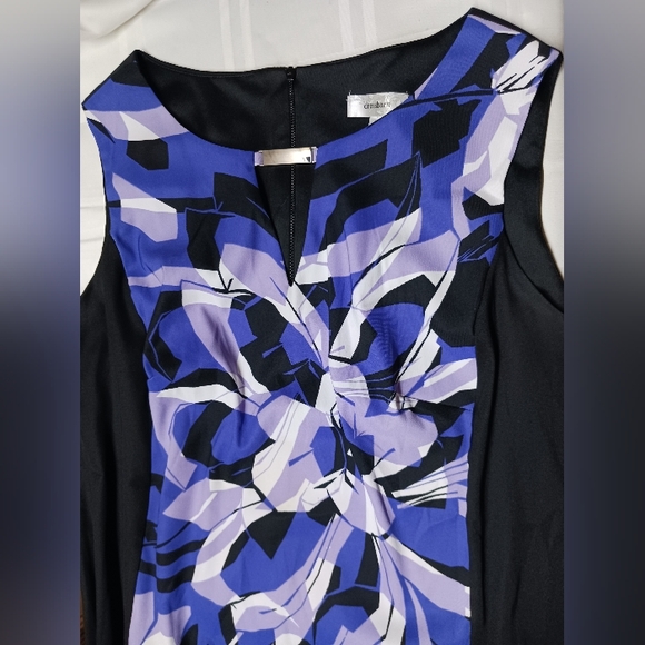 Dressbarn Sleeveless Dress Size 16/Stretch, black,purples/ 3/4 zip - Picture 5 of 11